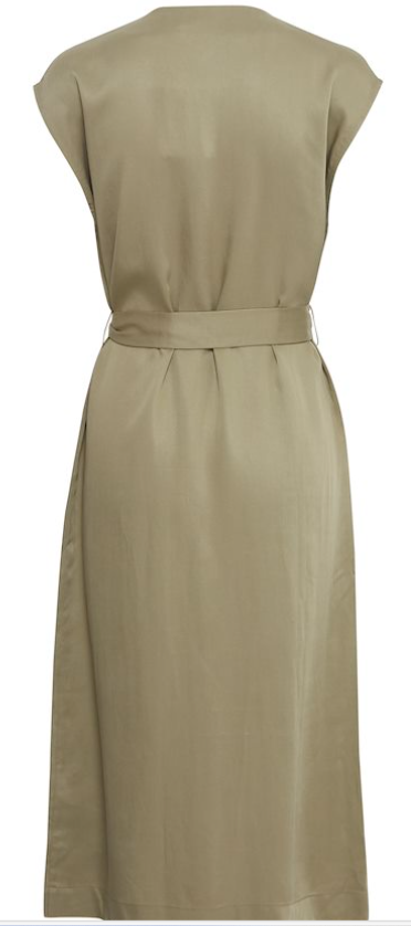 SLVLESS VNECK BUTTON FRONT DRESS (additional colors))