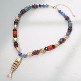 FISH ACCENT PEBBLE NECKLACE