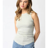 RIBBED HIGH SCOOP NECK TANK