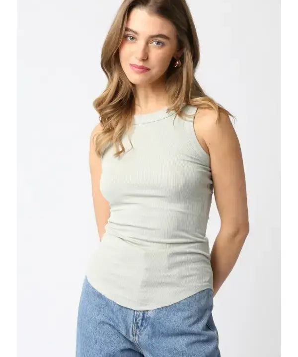 RIBBED HIGH SCOOP NECK TANK