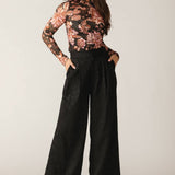 SHEER FLORAL LSLV BLOUSE