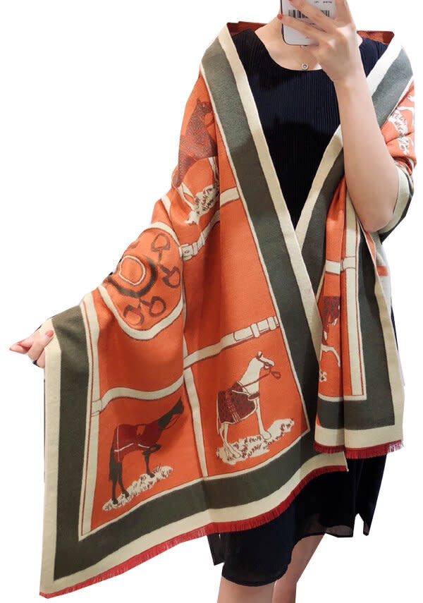 REVERSIBLE WRAP EQUESTRIAN ORANGE