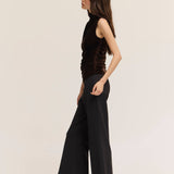 Mock Neck Velvet Sleeveless Top