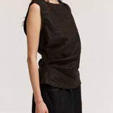 Vegan Leather Shell Top