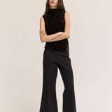 Mock Neck Velvet Sleeveless Top