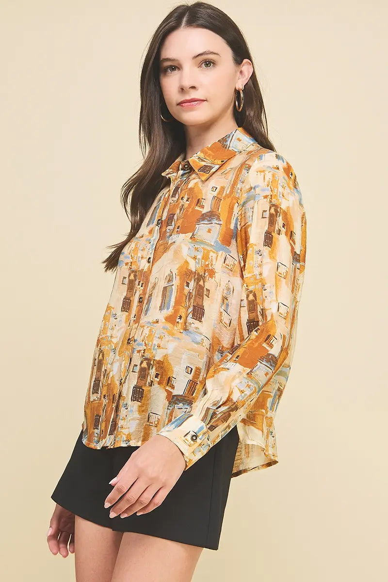 FRENCH SCENIC PRINT TOP (additional colors)