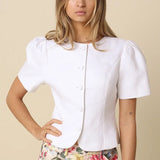 NATALY PUFF SLEEVE LINEN BLOUSE