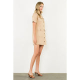UTILITY POCKET BUTTON FRONT MINI DRESS