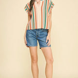 COLOR BLOCK CROCHET TOP