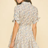 FLORAL BUTTON DOWN MINI DRESS