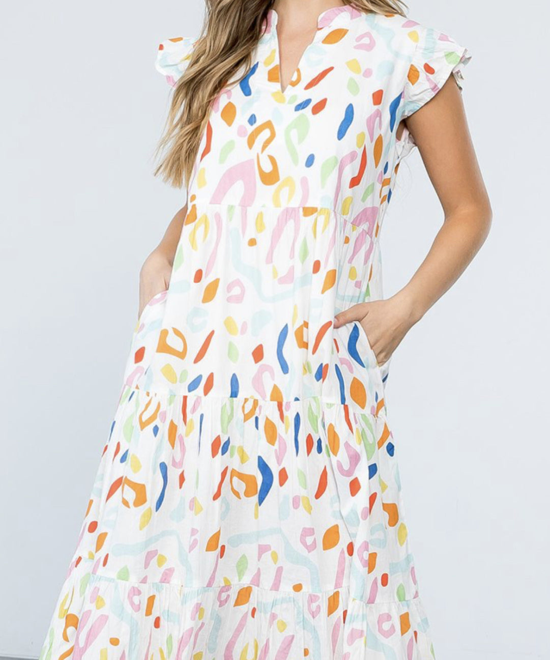ABSTRACT PRINT MAXI DRESS