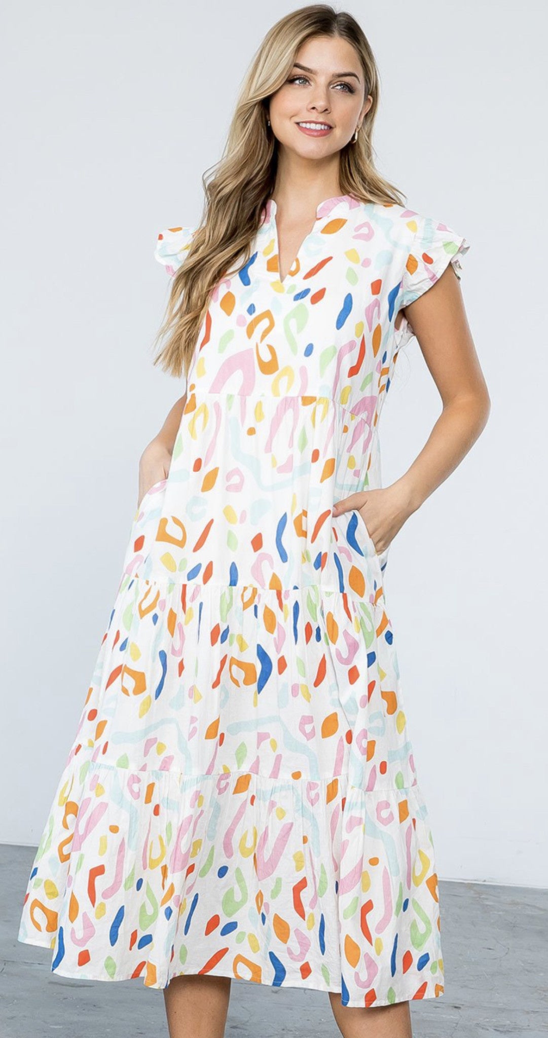 ABSTRACT PRINT MAXI DRESS