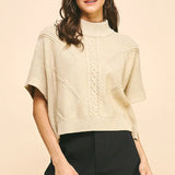 MOCK NECK SSLV SWEATER