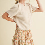 SHORT SLEEVED BUTTON UP SWEATER