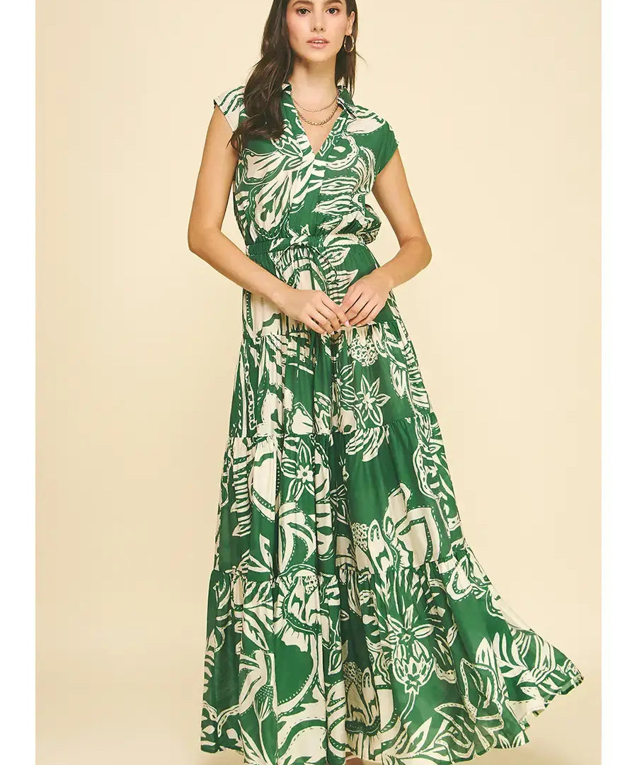 FLORAL TIERED MAXI DRESS