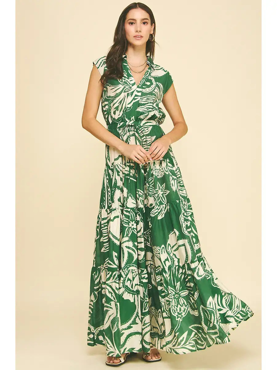 FLORAL TIERED MAXI DRESS