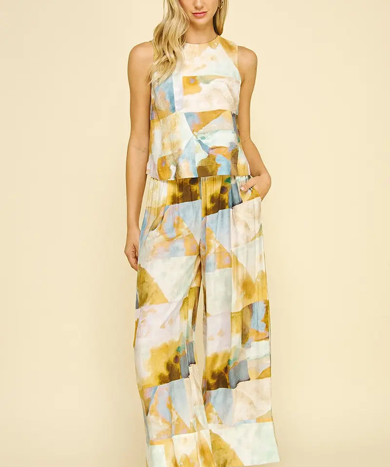 WATERCOLOR PRINT PANTS