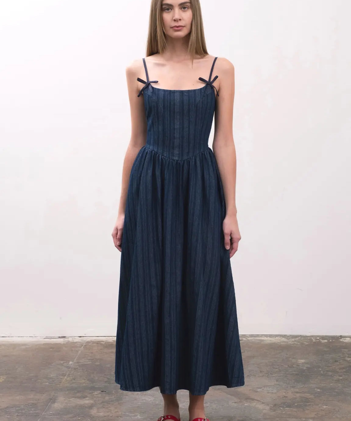 DENIM MIDI DRESS