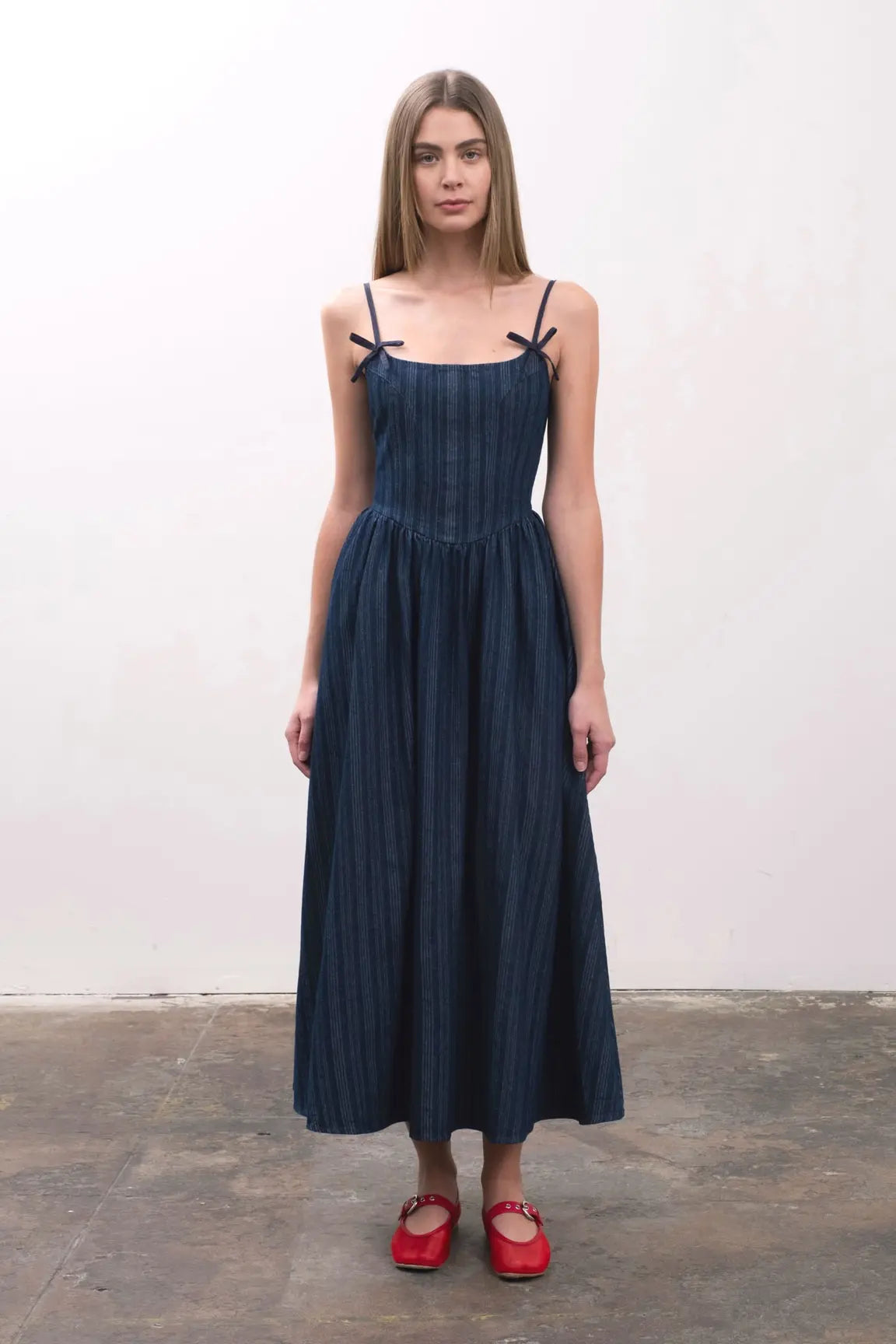 DENIM MIDI DRESS