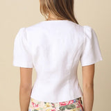 NATALY PUFF SLEEVE LINEN BLOUSE