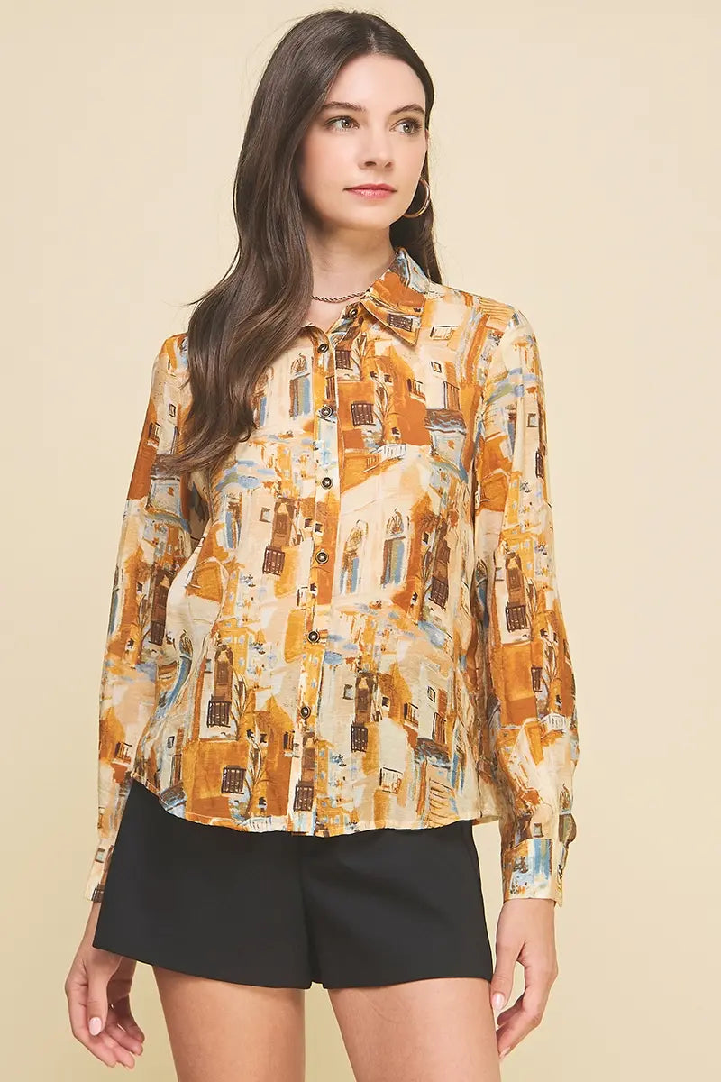 FRENCH SCENIC PRINT TOP (additional colors)