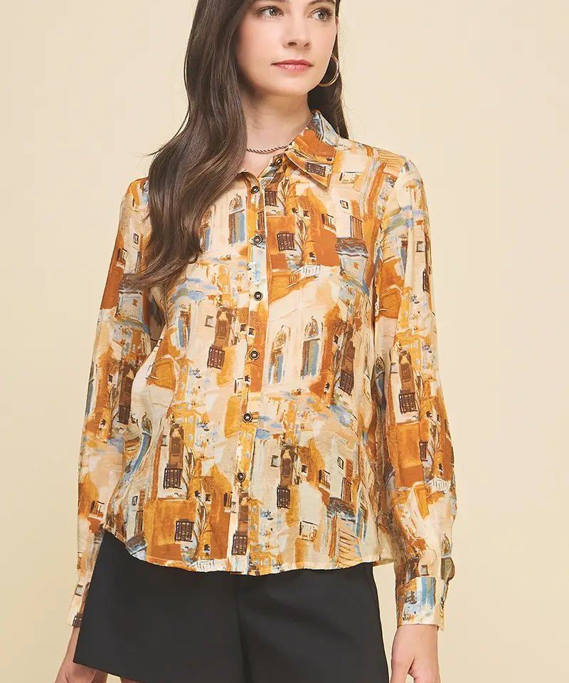 FRENCH SCENIC PRINT TOP (additional colors)