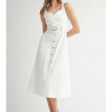 SWEETHEART BUTTON MIDI DRESS