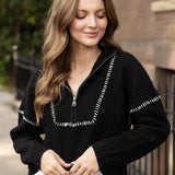 1/4 Zip Stitched Sweater