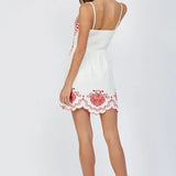 EMBROIDERED FLOWER MOTIF MINI DRESS