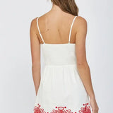 EMBROIDERED FLOWER MOTIF MINI DRESS