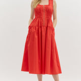 ZIPPER FRONT MIDI DRESS