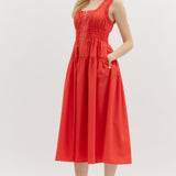 ZIPPER FRONT MIDI DRESS