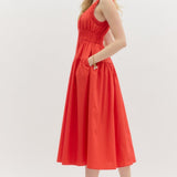 ZIPPER FRONT MIDI DRESS