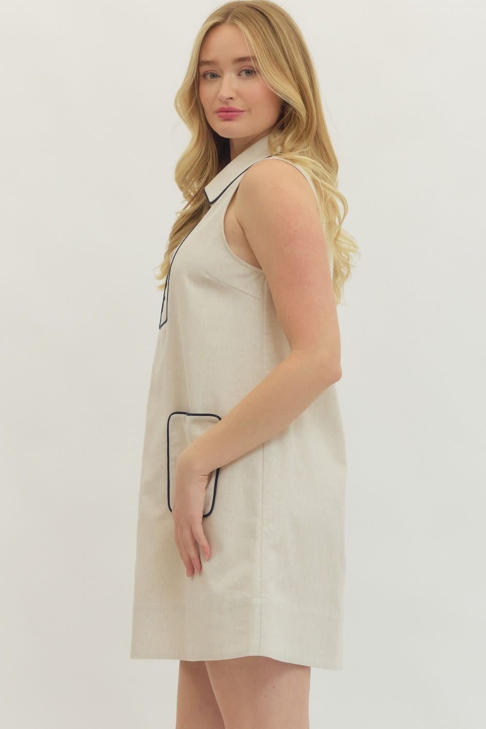 LINEN MINI W/PIPING DETAIL