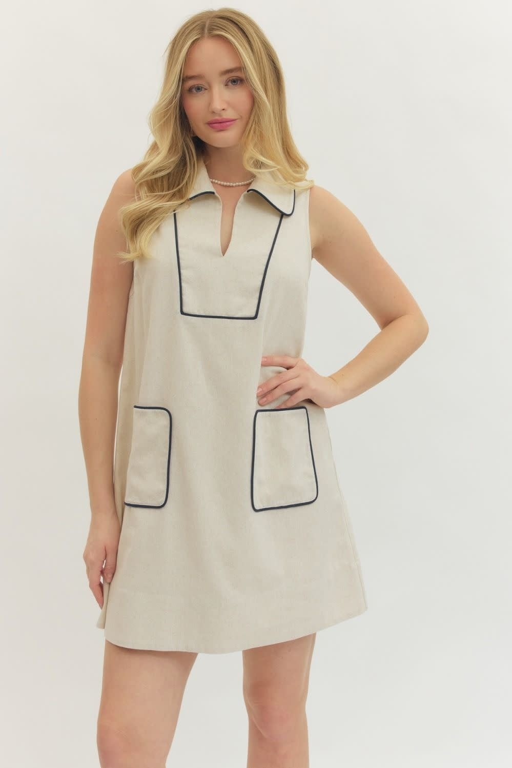 LINEN MINI W/PIPING DETAIL