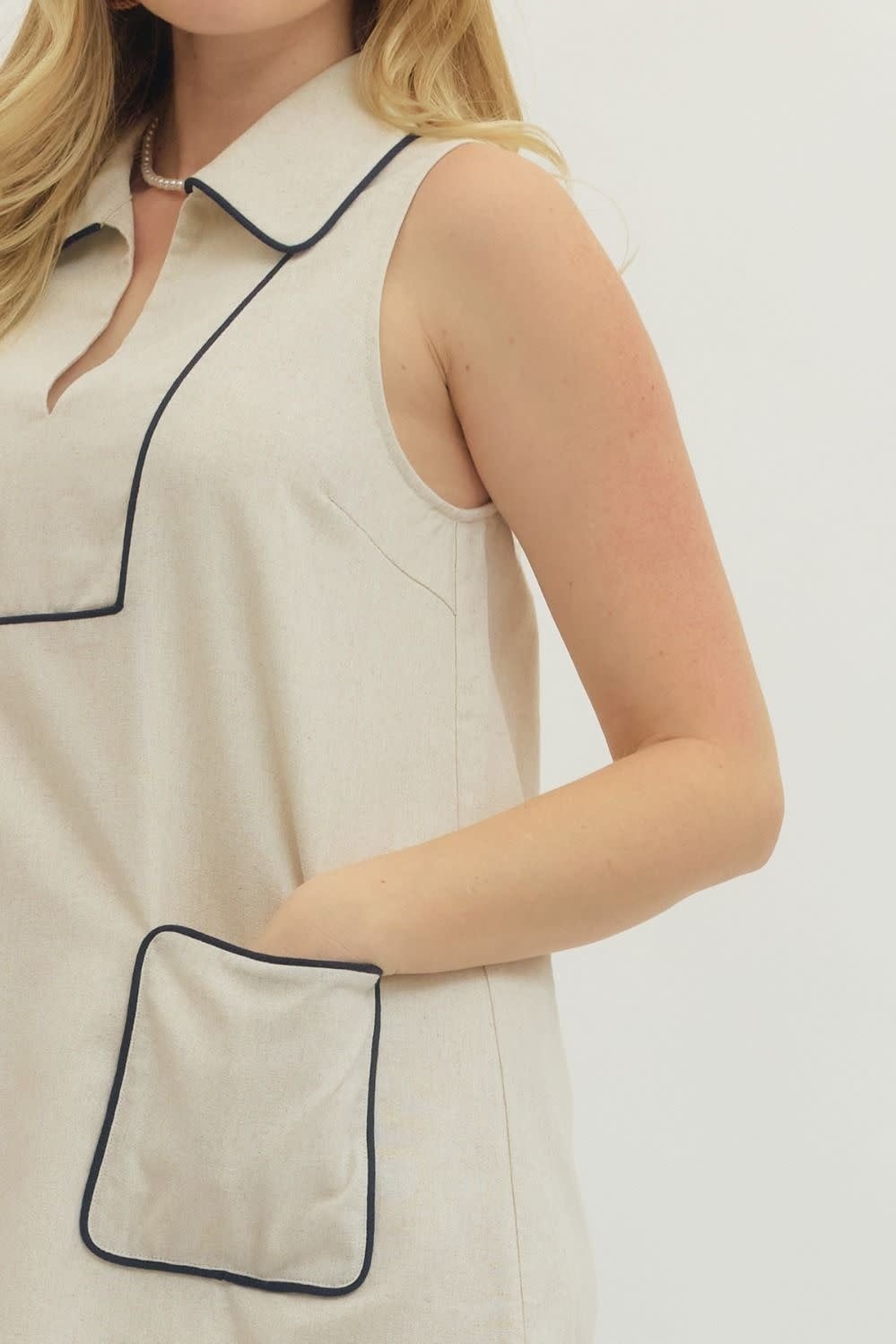 LINEN MINI W/PIPING DETAIL