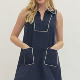 LINEN MINI W/PIPING DETAIL