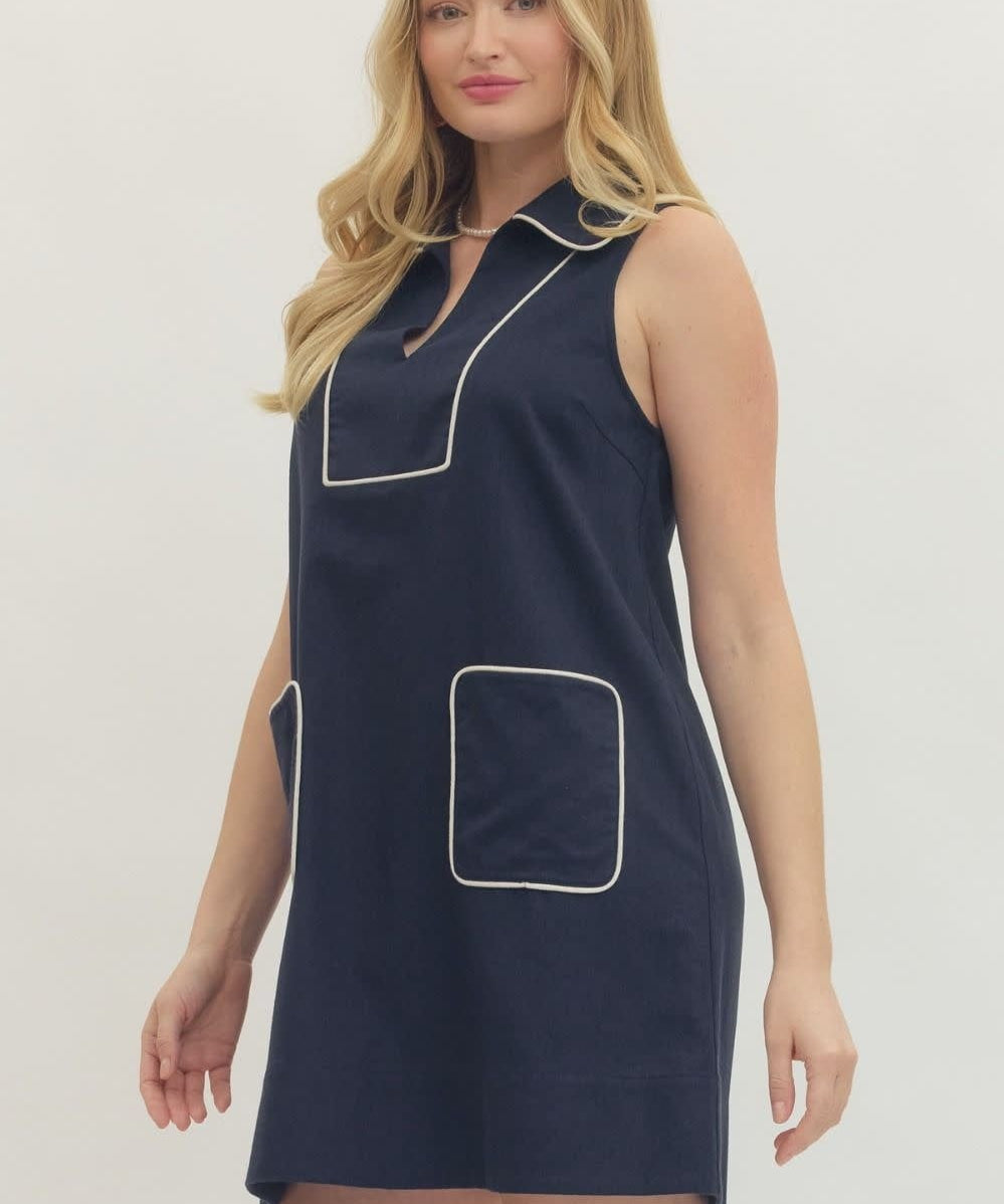 LINEN MINI W/PIPING DETAIL