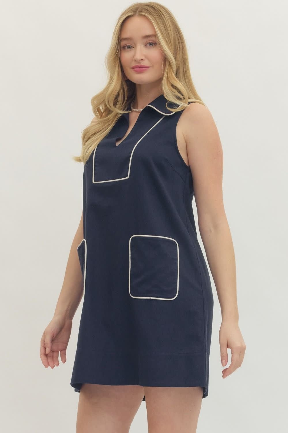 LINEN MINI W/PIPING DETAIL