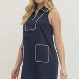 LINEN MINI W/PIPING DETAIL