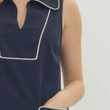 LINEN MINI W/PIPING DETAIL