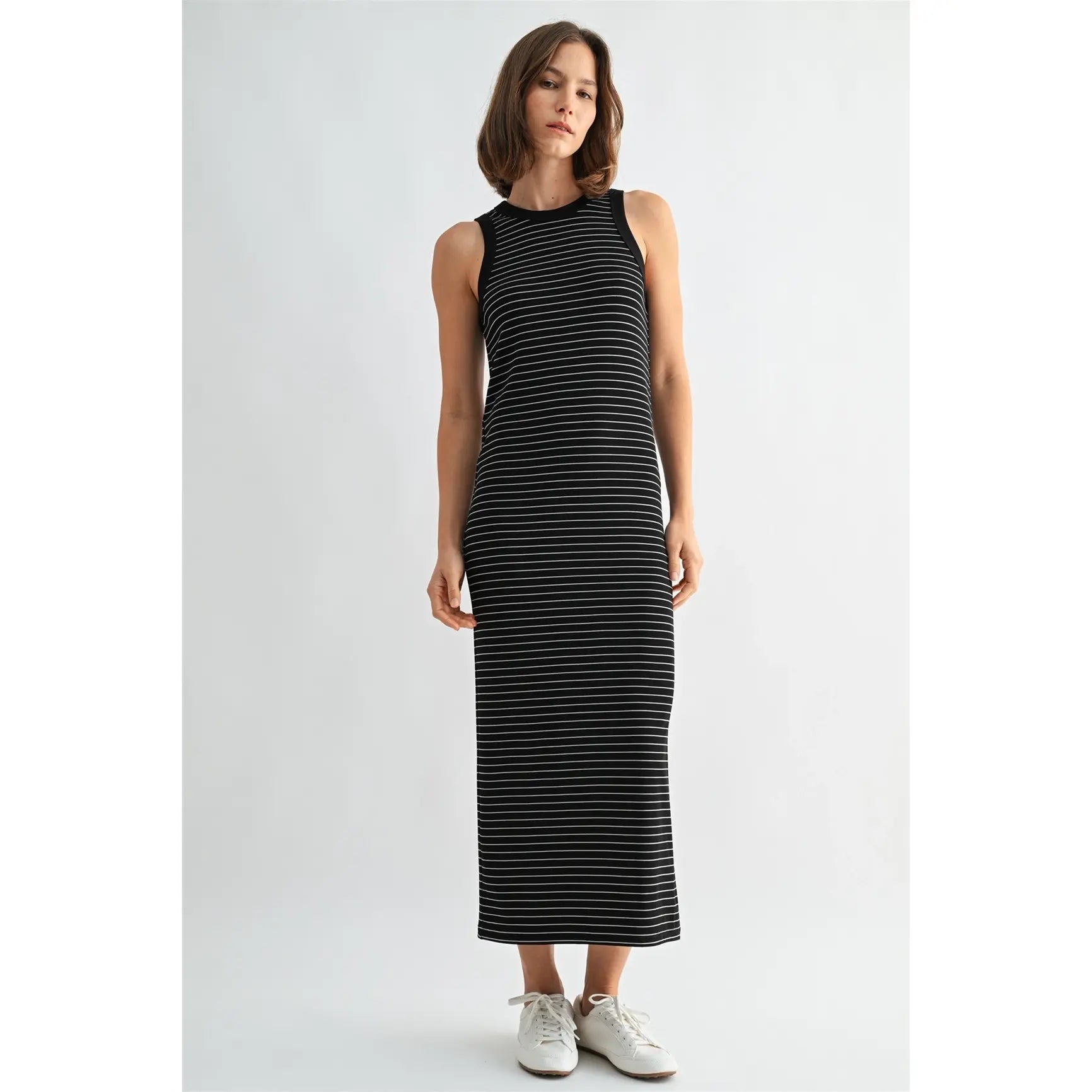 STRIPE RIB KNIT DRESS