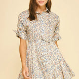 FLORAL BUTTON DOWN MINI DRESS
