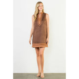 Sleeveless Suede Dress