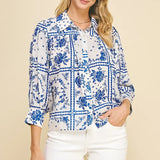 FLORAL BUTTON DOWN TOP