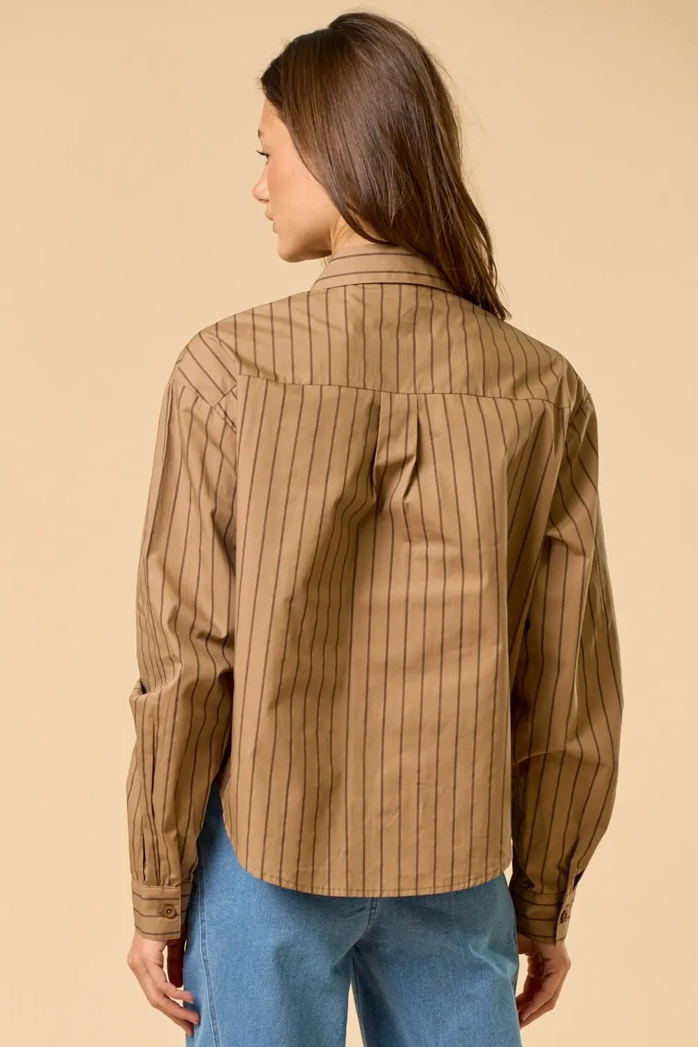 STRIPED BUTTON DOWN BLOUSE