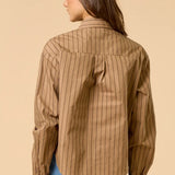 STRIPED BUTTON DOWN BLOUSE