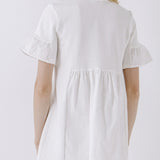 KNIT MIX MINI DRESS WITH POCKETS