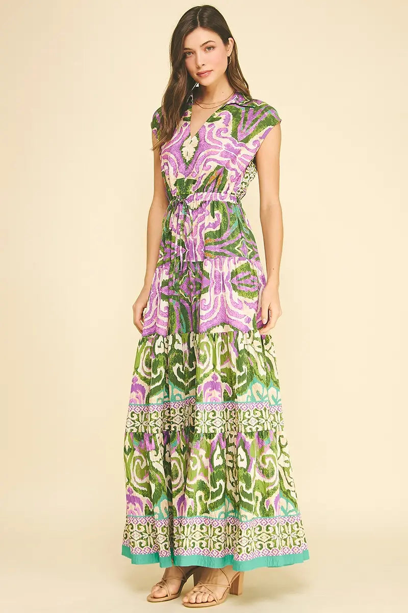 BOHEMIAN PATTERN SLVLESS MAXI