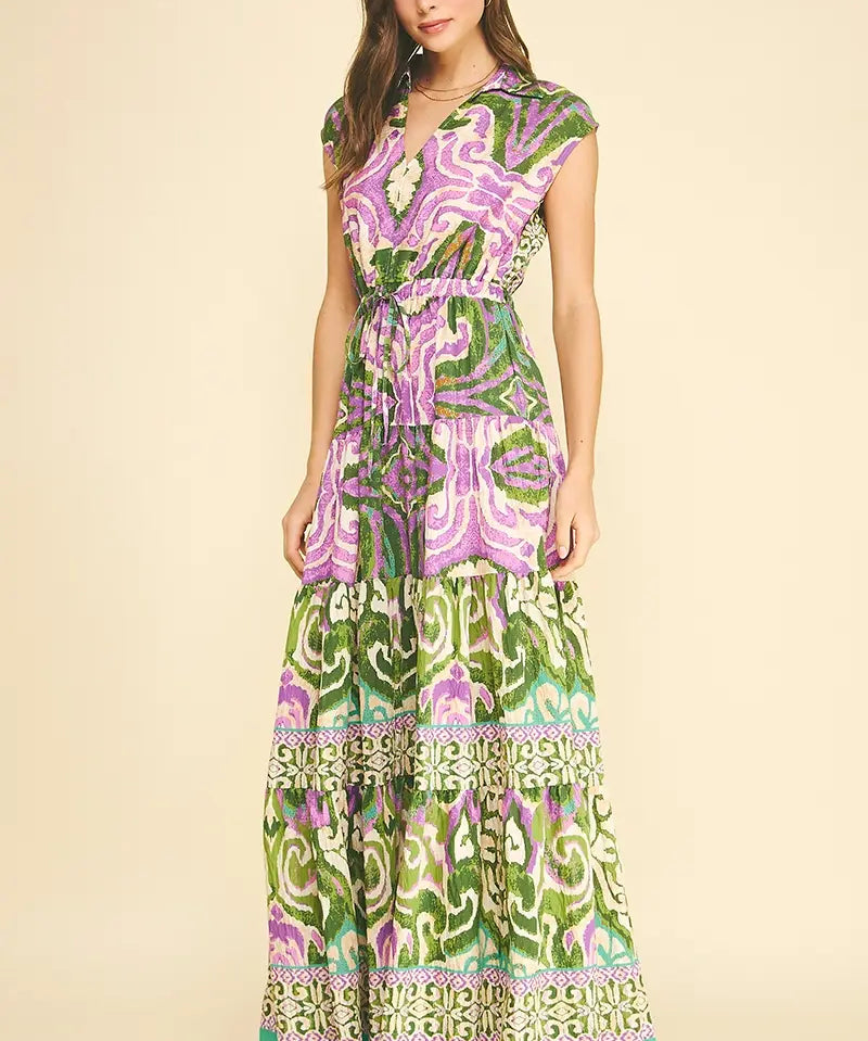 BOHEMIAN PATTERN SLVLESS MAXI
